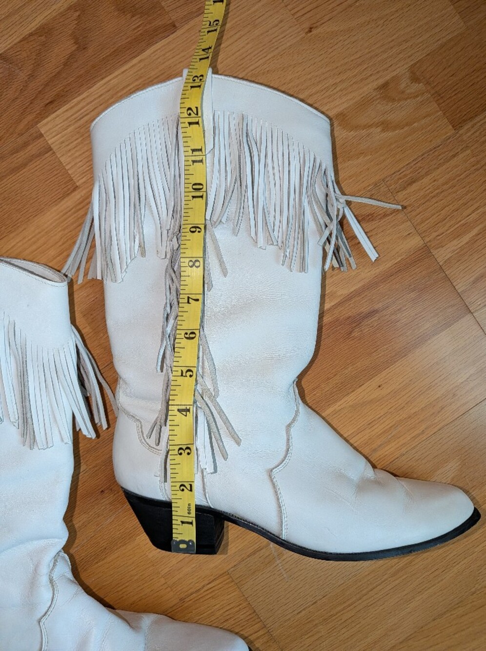 dingo White Fringe Western Heeled Boots - Picture 5 of 14